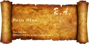 Rein Alex névjegykártya
